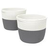 vidaXL Aufbewahrungsk&ouml;rbe 2 Stk. Grau und Wei&szlig; &Oslash;24x18 cm Baumwolle