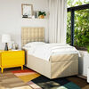 vidaXL Boxspringbett mit Matratze Creme 90x200 cm Stoff