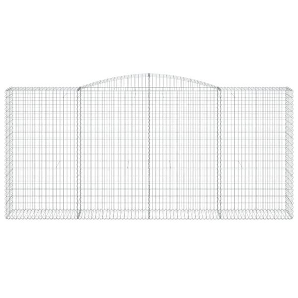 vidaXL Gabione mit Hochbogen 400x50x180/200 cm Verzinktes Eisen