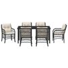 vidaXL Garten Essgruppe mit Kissen 7 pcs Schwarz Poly-Rattan