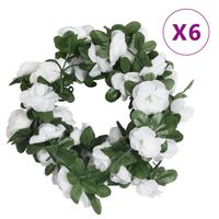 vidaXL Künstliche Blumengirlanden 6 Stk. Weiß 250 cm