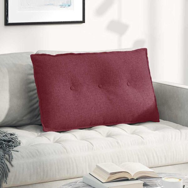 vidaXL R&uuml;ckenkissen Weinrot 80 x 19 x 50 cm Stoff