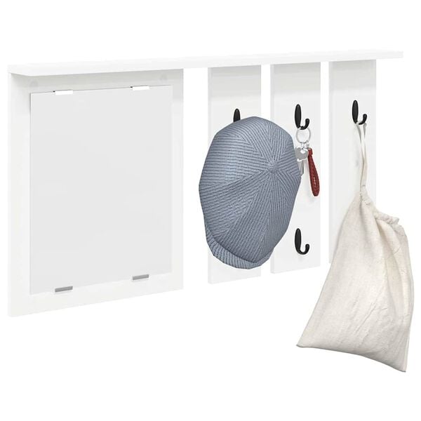 vidaXL Wandmontierter Kleiderst&auml;nder mit Regal Wei&szlig; 85 x 10 x 45 cm
