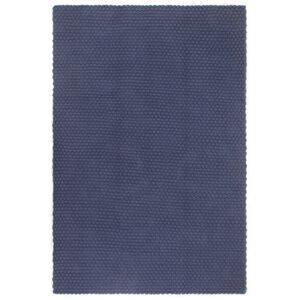 vidaXL Teppich Rechteckig Marineblau 160x230 cm Baumwolle