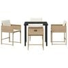vidaXL Garten Essgruppe 5 pcs Beige Poly-Rattan