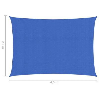vidaXL Sonnensegel 160 g/m² Blau 2,5x4,5 m HDPE