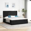 vidaXL Ottoman-Bett mit Matratzen Schwarz 160x200 cm Stoff