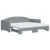 vidaXL Tagesbett Ausziehbar mit Matratze Hellgrau 90x190 cm Stoff