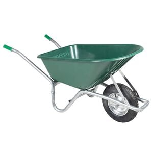 vidaXL Schubkarre Gr&uuml;n 90 L 150 kg Verzinkter Stahl und Kunststoff