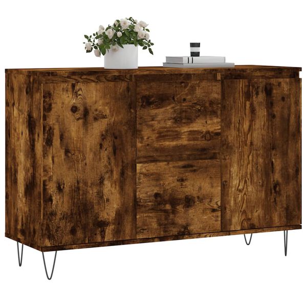 vidaXL Sideboard Räuchereiche 101,5x35x70 cm Holzwerkstoff