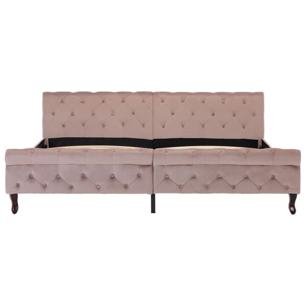 vidaXL Bettgestell Rosa Samt 200 x 200 cm