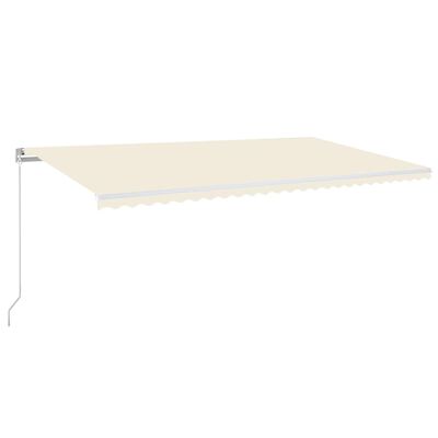 vidaXL Markise Manuell Einziehbar mit LED 600x300 cm Creme