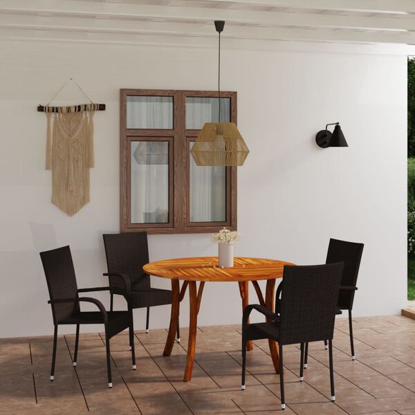 vidaXL 5-tlg. Garten-Essgruppe Braun