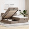 vidaXL Ottoman-Bett mit Matratzen LEDs Cappuccino 160x200cm Kunstleder