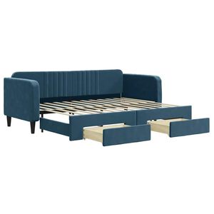 vidaXL Tagesbett Ausziehbar mit Schubladen Blau 80x200 cm Samt