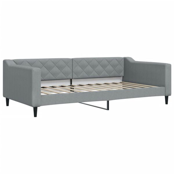 vidaXL Tagesbett Ausziehbar Hellgrau 100x200 cm Stoff