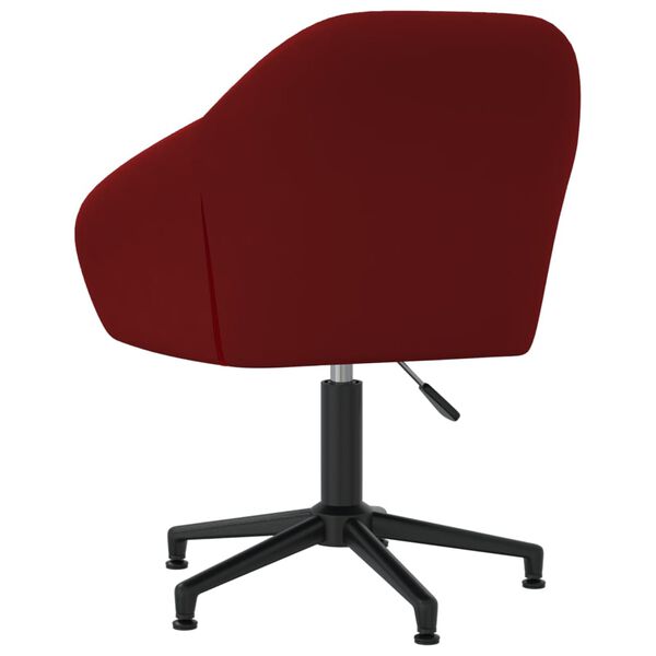 vidaXL B&uuml;rostuhl Drehbar Weinrot Samt