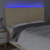 vidaXL LED Kopfteil Creme 160x5x118/128 cm Stoff