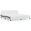 vidaXL Bett mit Matratze "Dover" Wei&szlig; und Schwarz 200x200 cm Kunstleder
