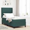 vidaXL LED Boxspringbett mit Matratze Dunkelgr&uuml;n 90 x 200 cm Samt