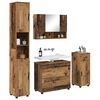 vidaXL Badezimmerm&ouml;bel-Set mit T&uuml;r 4 pcs Altholz Sperrholz und Metall