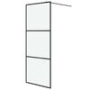 vidaXL Duschwand f&uuml;r Begehbare Dusche Schwarz 80x195 cm Matt ESG-Glas