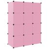 vidaXL Kinderschrank Modular mit 12 Würfeln Rosa PP