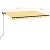 vidaXL Markise Manuell Einziehbar mit LED 400x350 cm Gelb & Wei&szlig;