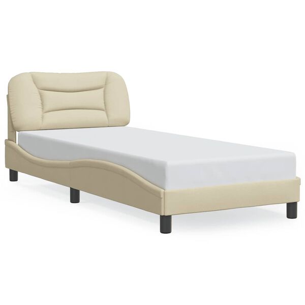 vidaXL Bettgestell ohne Matratze "Hvar" Creme 90x190 cm Stoff