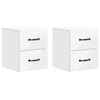 vidaXL Wandmontierter Nachttisch 2 pcs Hochglanz Wei&szlig; Holzwerkstoff