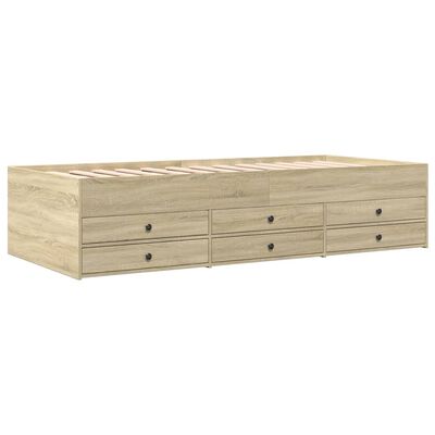 vidaXL Tagesbett mit Schubladen Sonoma-Eiche 100x200 cm Holzwerkstoff