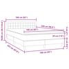 vidaXL Boxspringbett mit Matratze & LED Dunkelgrau 160x220 cm Samt