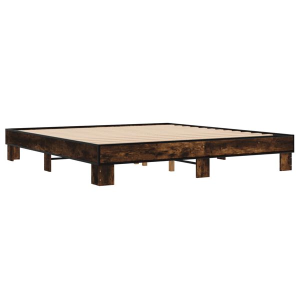 vidaXL Bettgestell R&auml;uchereiche 200x200 cm Holzwerkstoff und Metall