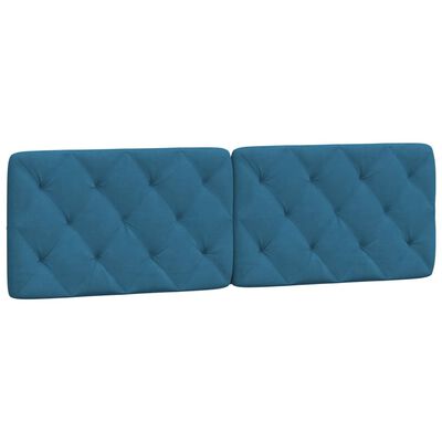 vidaXL Kopfteil-Kissen Blau 160 cm Samt