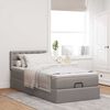 vidaXL Ottoman-Bett mit Matratze Taupe 100x200 cm Stoff