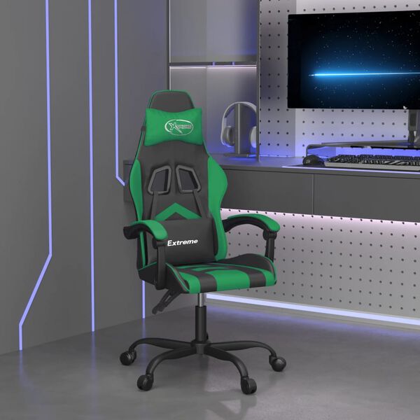 vidaXL Gaming-Stuhl Schwarz und Gr&uuml;n Kunstleder