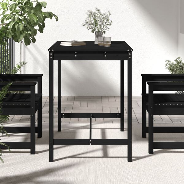 vidaXL Gartentisch Schwarz 121x82,5x110 cm Massivholz Kiefer