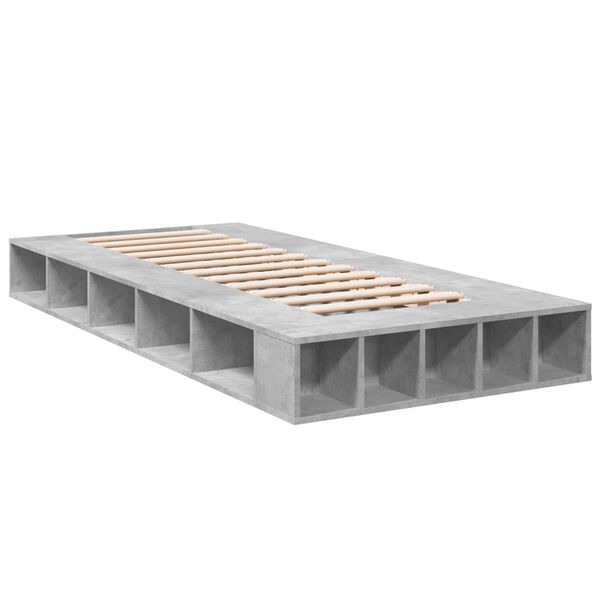 vidaXL Bettgestell Betongrau 75x190 cm Holzwerkstoff