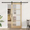 vidaXL Schiebet&uuml;r ORKDAL Natur 83 x 202 cm Massivholz Kiefer und Glas