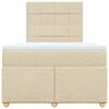 vidaXL Boxspringbett mit Matratze Creme 120x190 cm Stoff