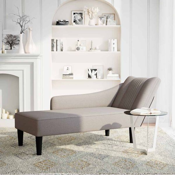 vidaXL Chaiselongue mit Rechter Armlehne Taupe Stoff