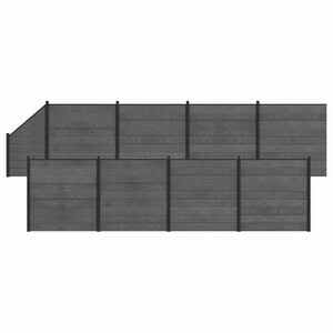 vidaXL zaunset 9 stk. 1484 x 186 cm WPC und Aluminium Grau