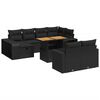 vidaXL 11-tlg. Garten-Sofagarnitur mit Kissen Schwarz Poly Rattan