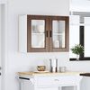 vidaXL K&uuml;chen-H&auml;ngeschrank mit Glast&uuml;r Porto Braun Eichen-Optik