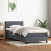 vidaXL Boxspringbett mit Matratze & LED Dunkelgrau 100x220 cm Samt