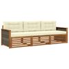 vidaXL Outdoor-Sofagarnitur 3 stk. Natur und Creme