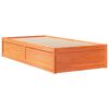 vidaXL Massivholzbett ohne Matratze Wachsbraun 90x190 cm Kiefernholz