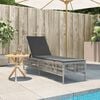 vidaXL Sonnenliege mit Auflage Hellgrau Poly Rattan