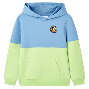 vidaXL Kinder-Kapuzenpullover Blau und Zartgelb 92
