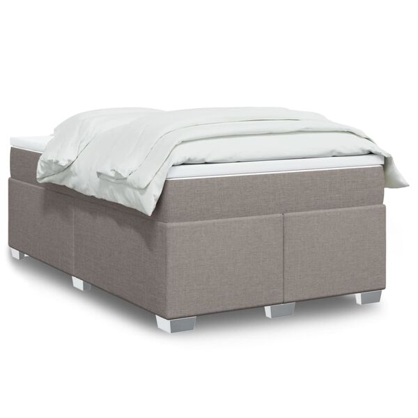 vidaXL Boxspringbett mit Matratze Taupe 120x190 cm Stoff